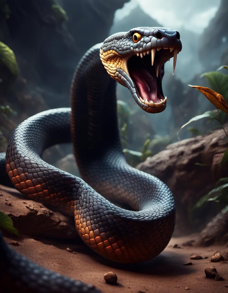 Snake about to strike