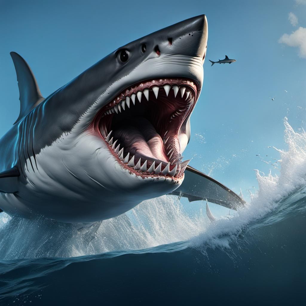 A great white shark. - AI Generated Artwork - NightCafe Creator