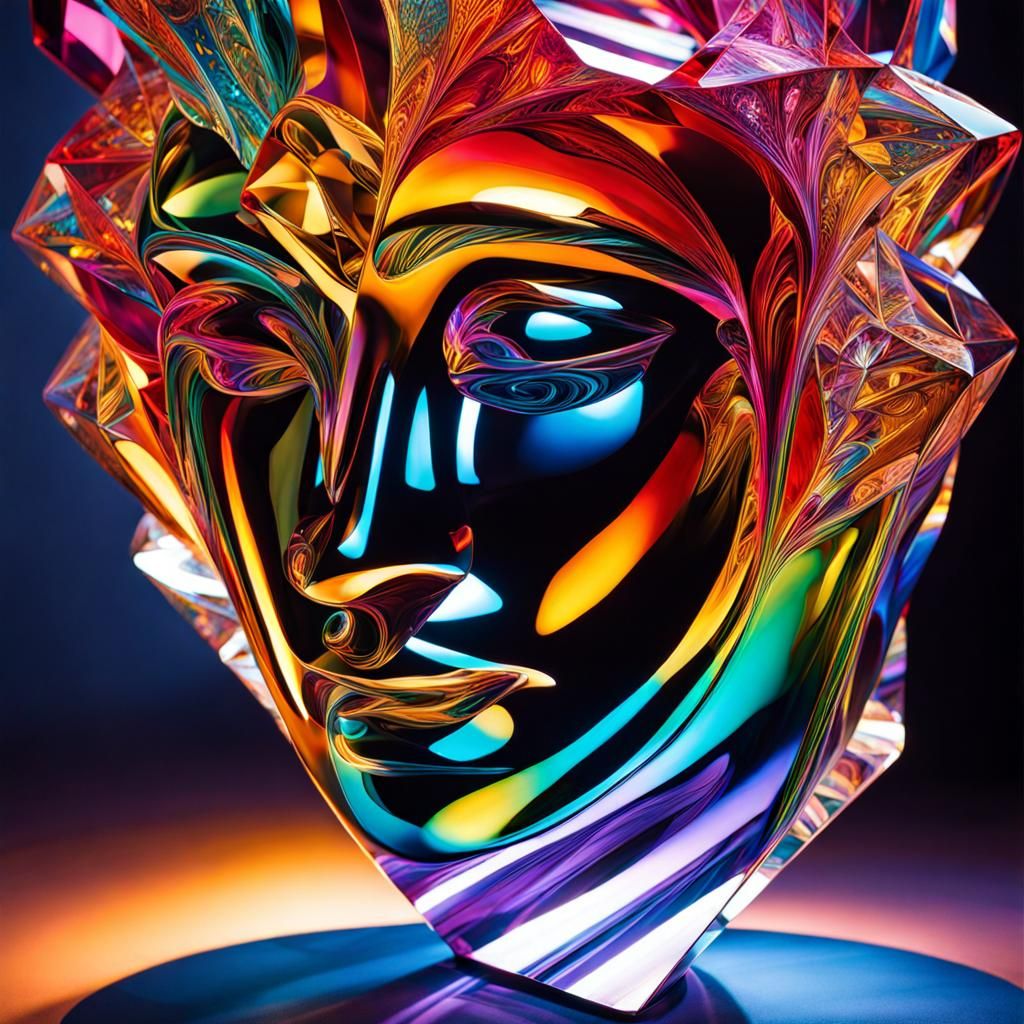 Crystal face - AI Generated Artwork - NightCafe Creator