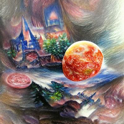 Red Moon in space