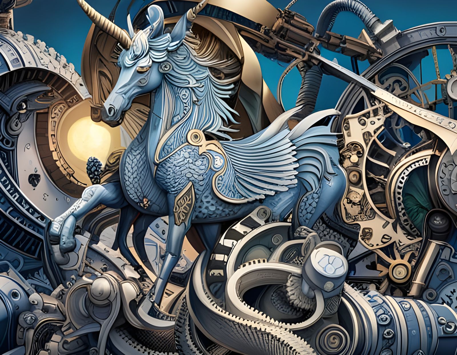 Steampunk unicorn. *  by @OneMich01