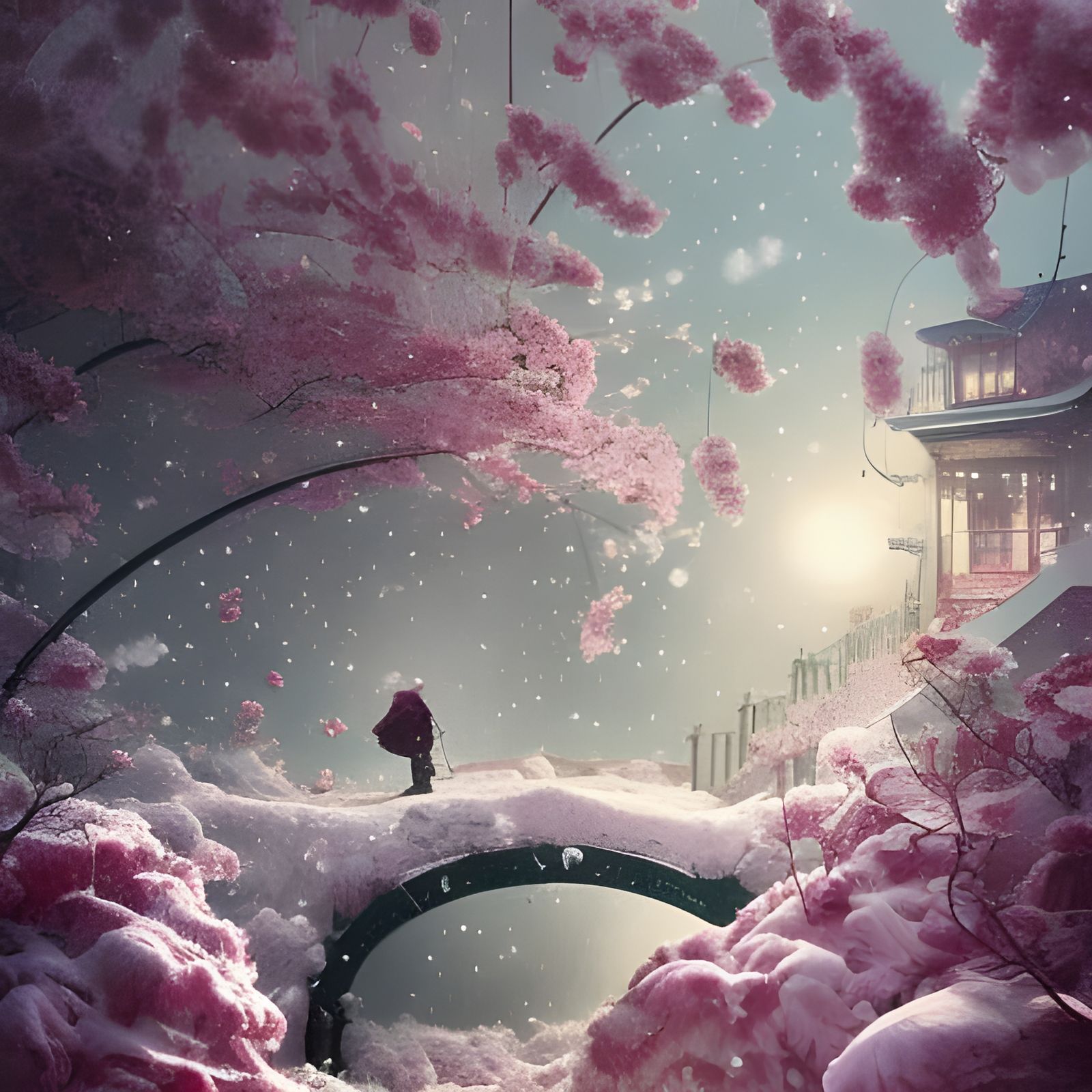 Blossoms fighting the winter snow  by @Meck