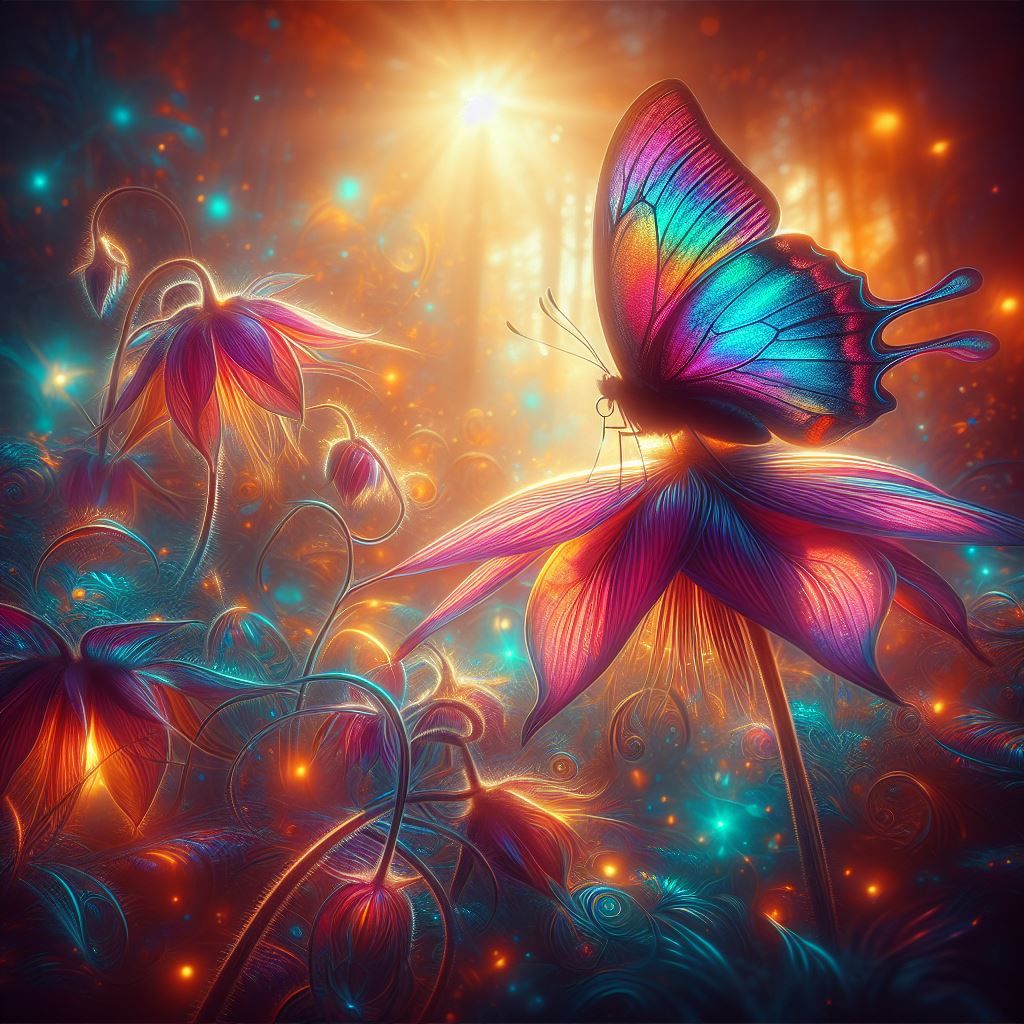 Iridescent butterfly