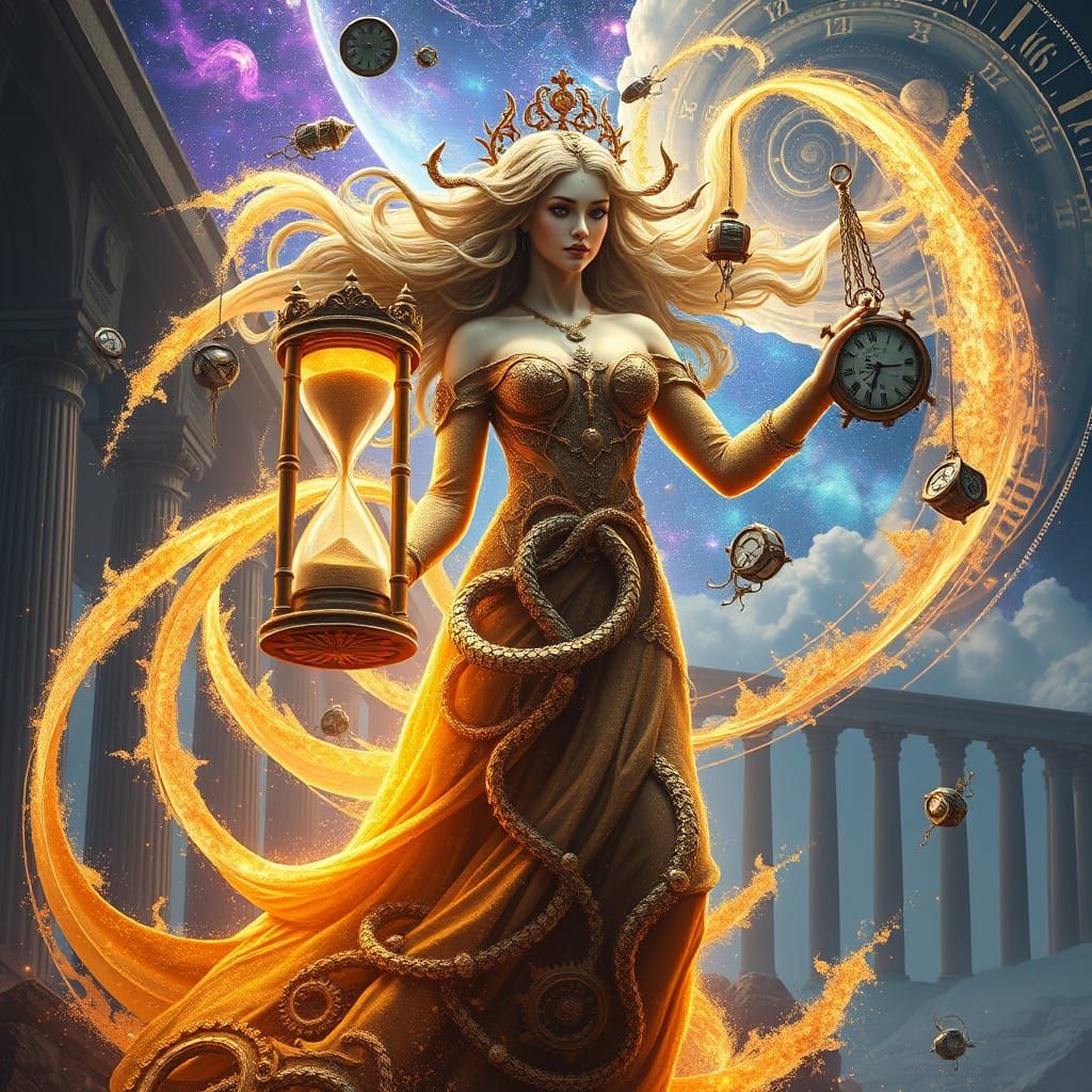 Goddess of Time Made of Cosmic Dust