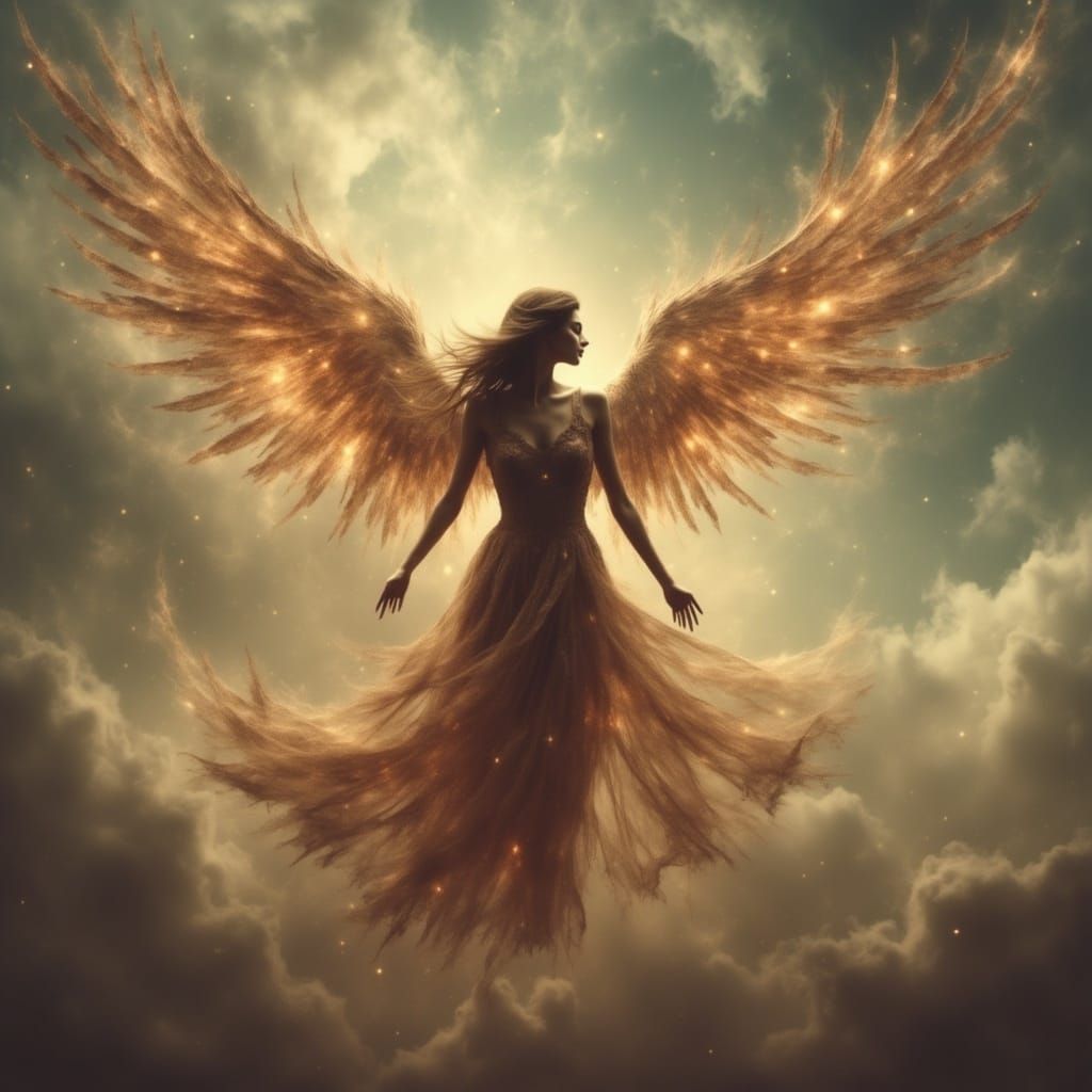Radiant Angel Ascends in Ethereal Light