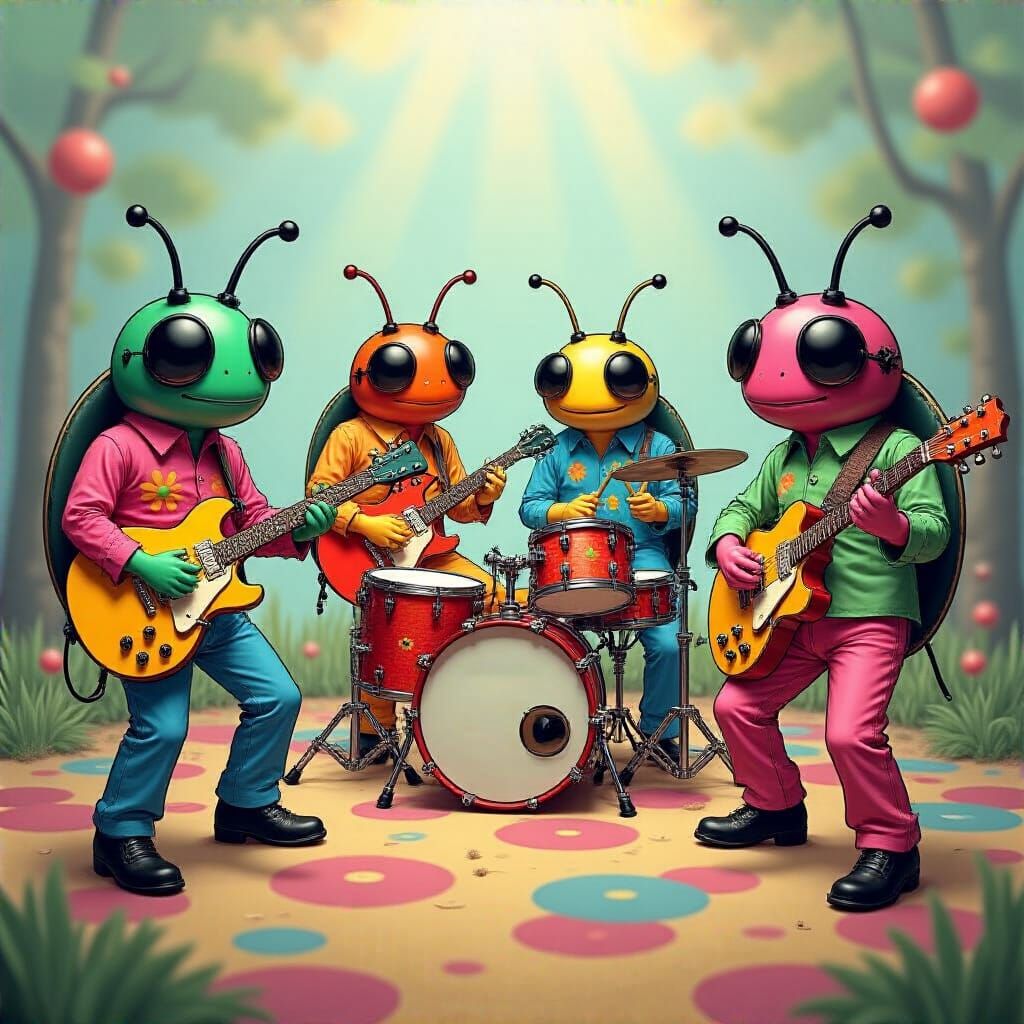 Colorful Beetle Band Inspired by Pop Art