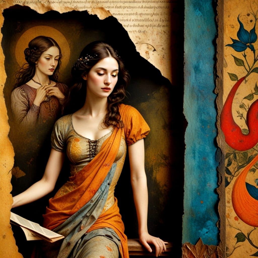 Medieval Ladies Play Among Whimsical Creatures in a Fantasti...