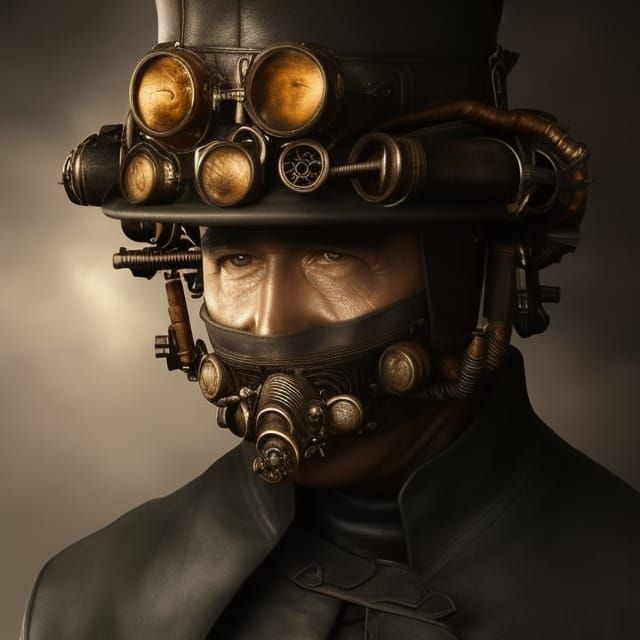 Steampunk respirator mask, II - AI Generated Artwork - NightCafe Creator