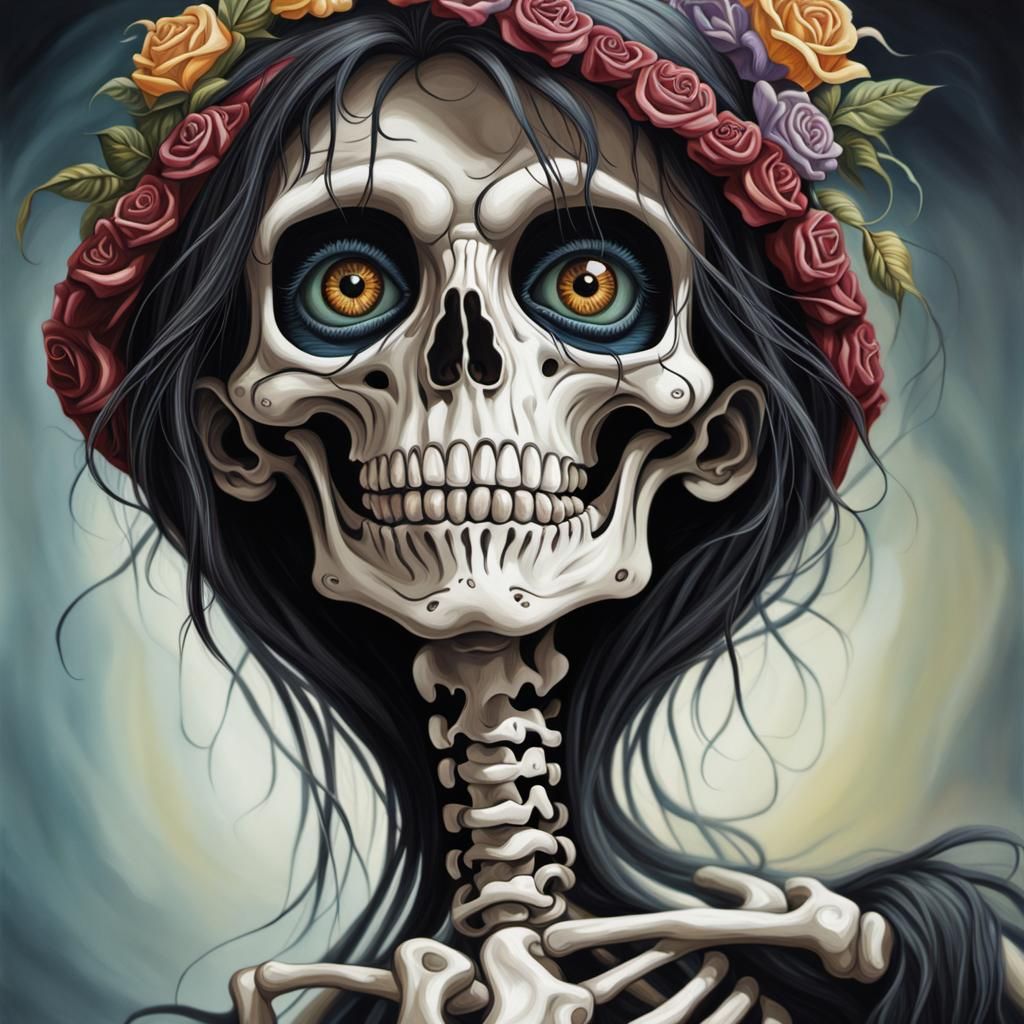 Naughty skeleton skull