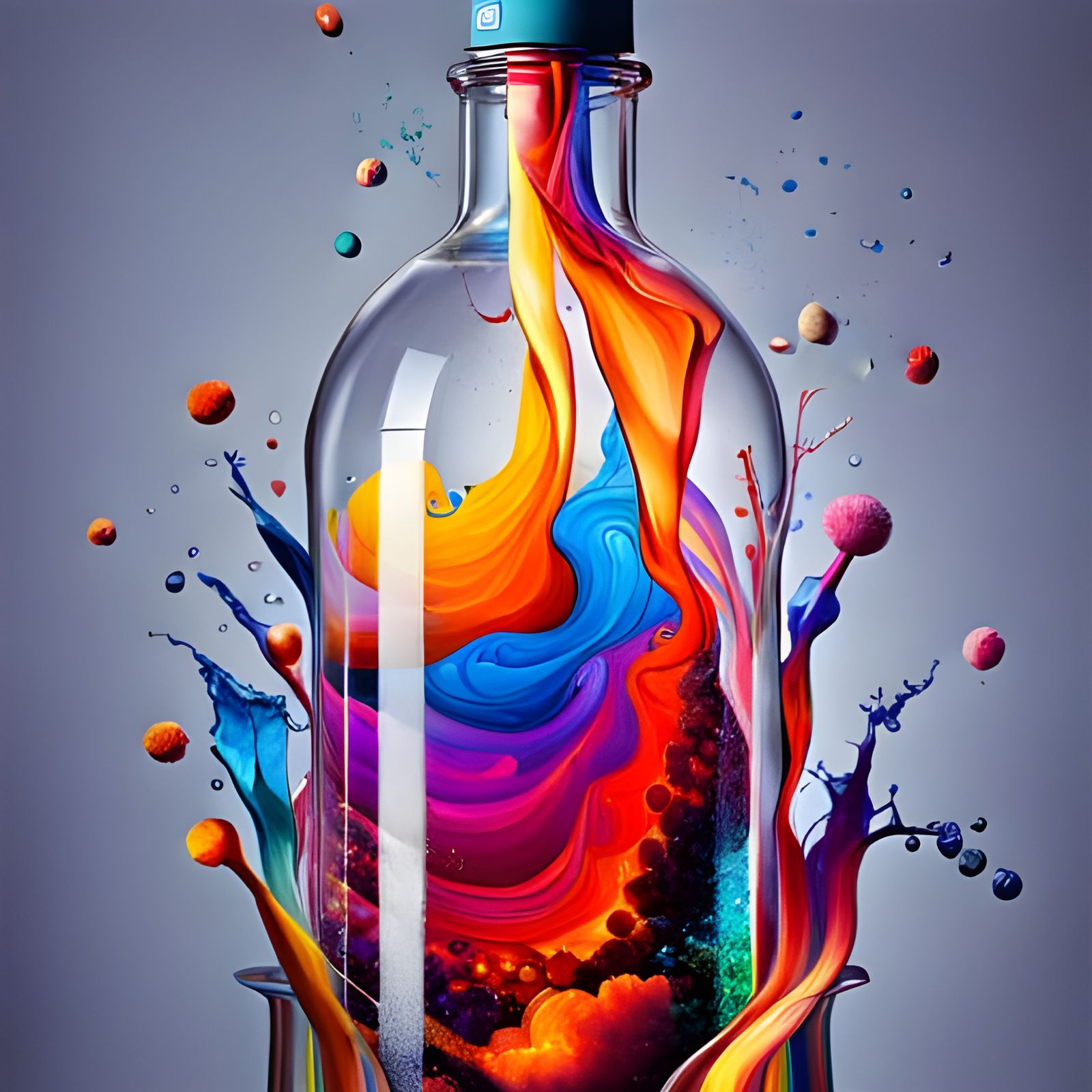 Bottle dropplets - AI Generated Artwork - NightCafe Creator