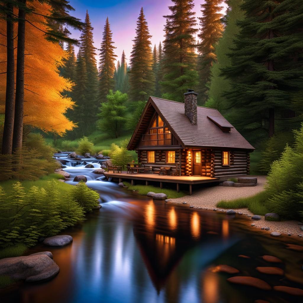 Cozy Cabin - AI Generated Artwork - NightCafe Creator