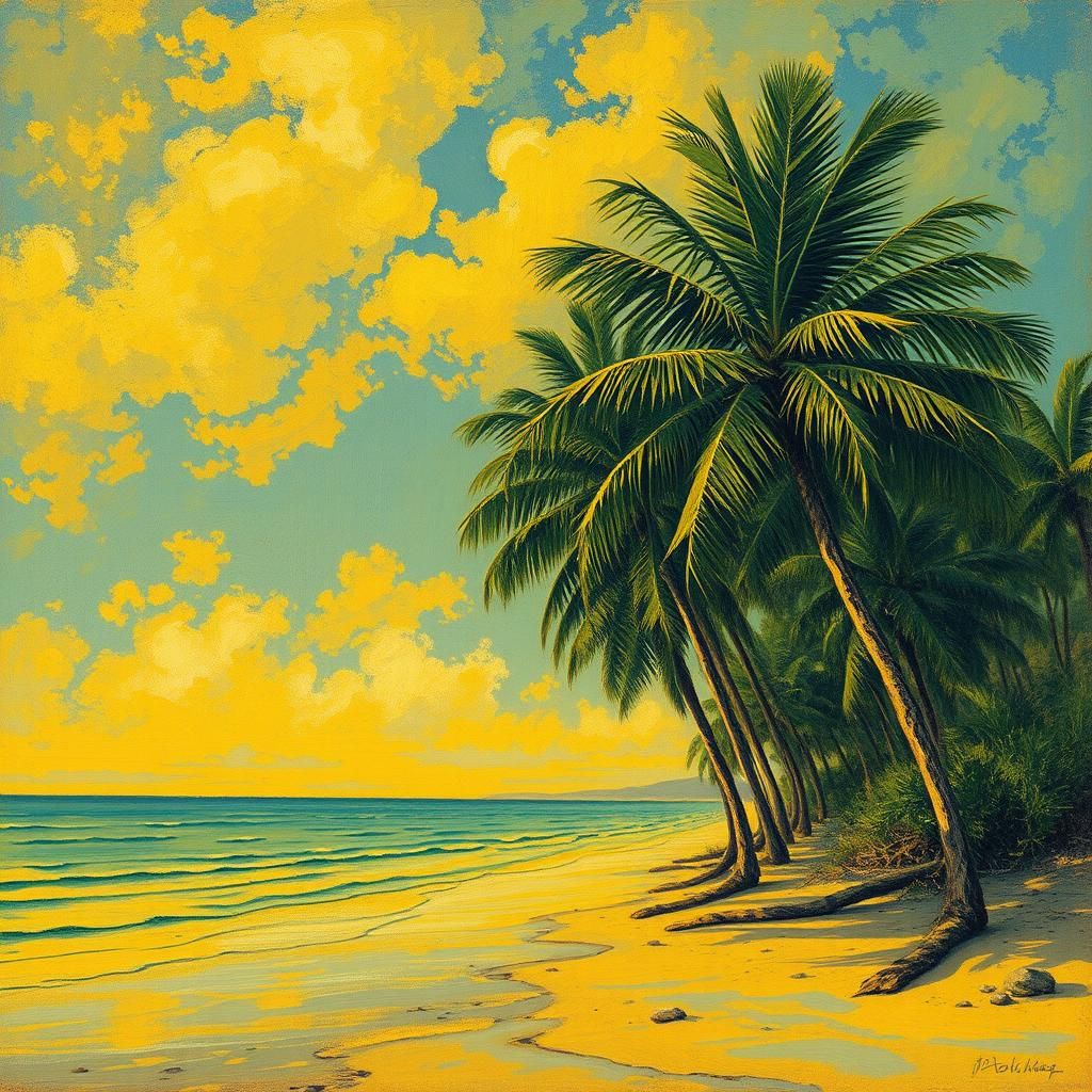 PALM TREES Beach Landscape