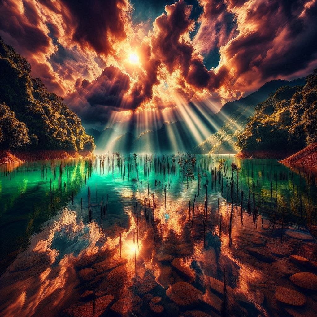 Radiant Dawn Over Tranquil Waters