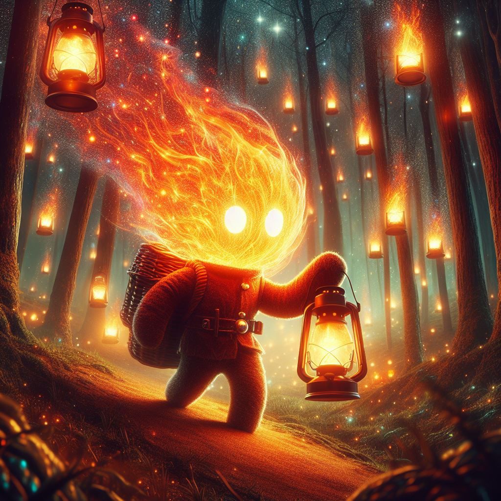 Man of Firein enchanted forest