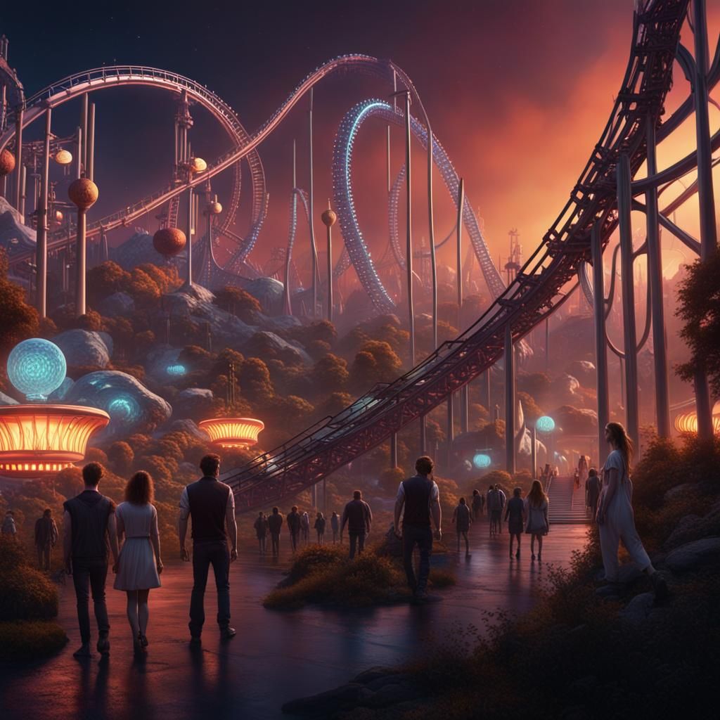 Otherworldly Theme park - AI Generated Artwork - NightCafe Creator