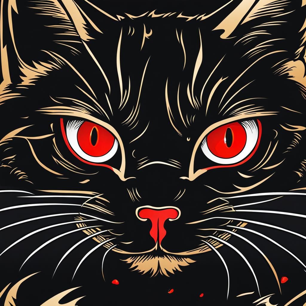 Black Cat inspired by Japanese horror