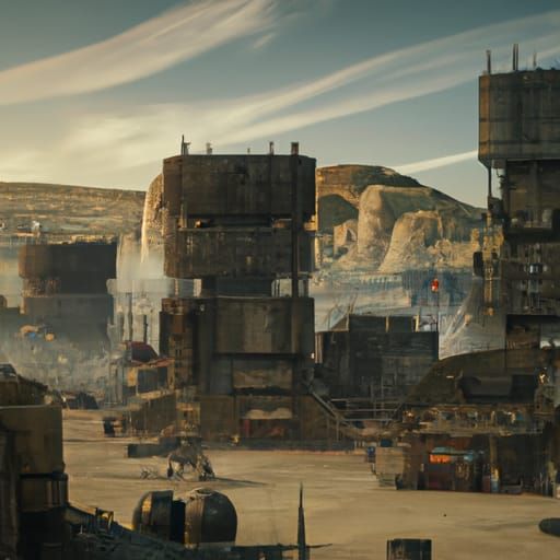 Epic Army Base Digital Matte Painting