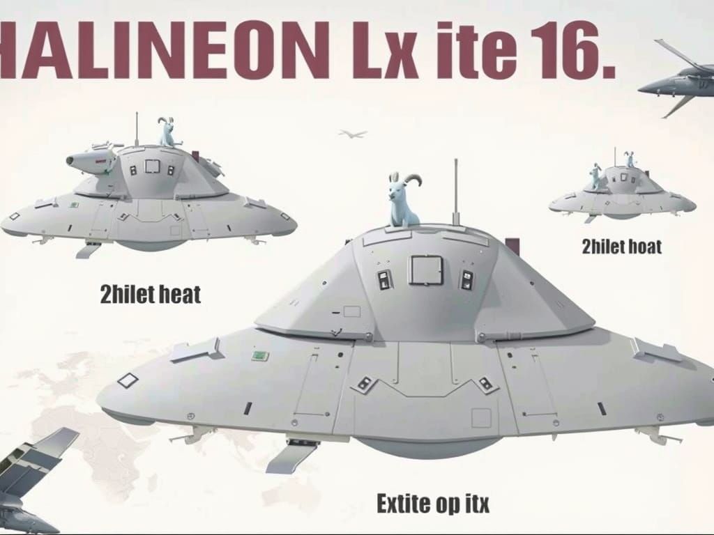  Craft in image is piloted by Goat , create background of flat earth map  ,Ariel view of craft , above whole earth view, create hyper realis...