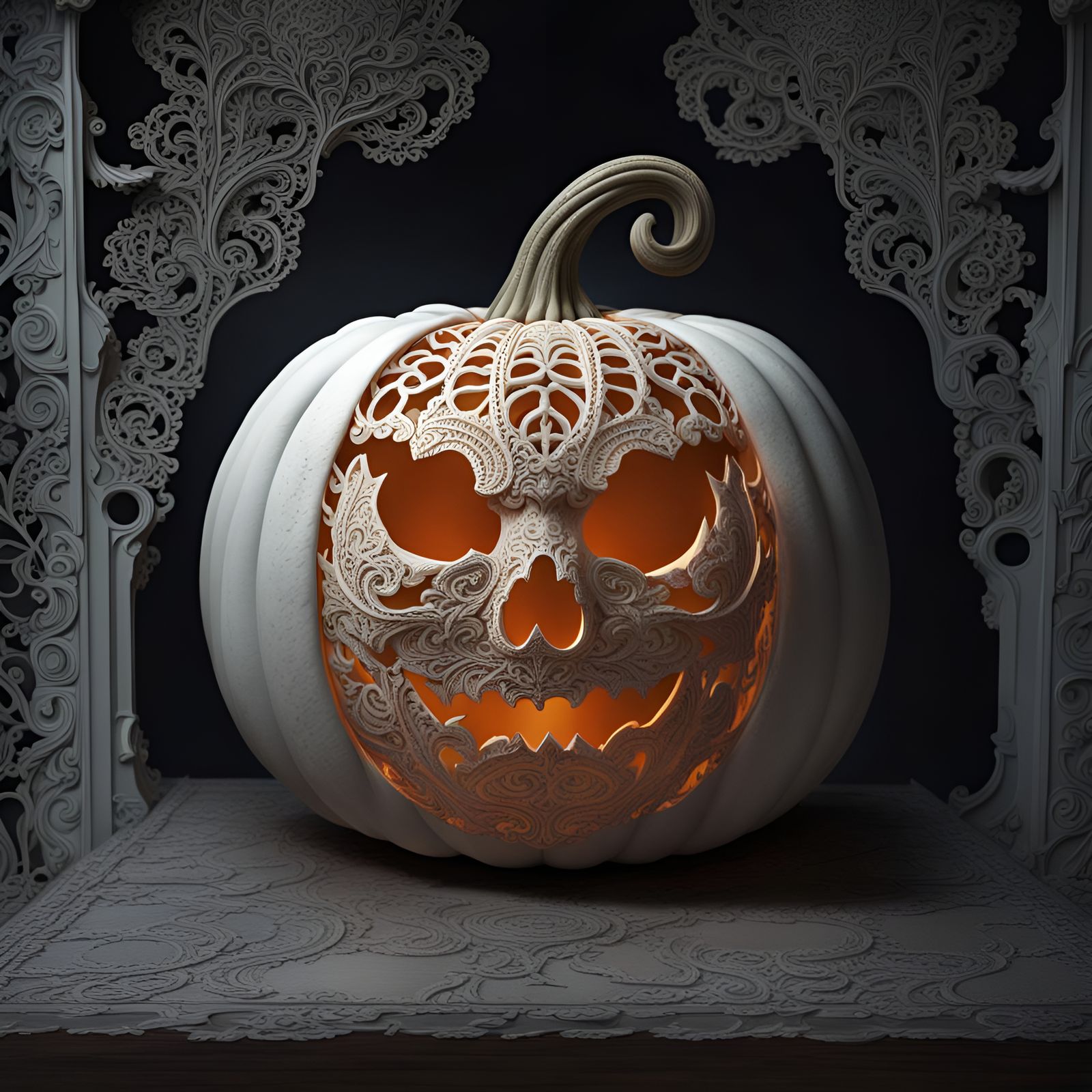Lace Pumpkin Carving  by @Michael Moriarty 