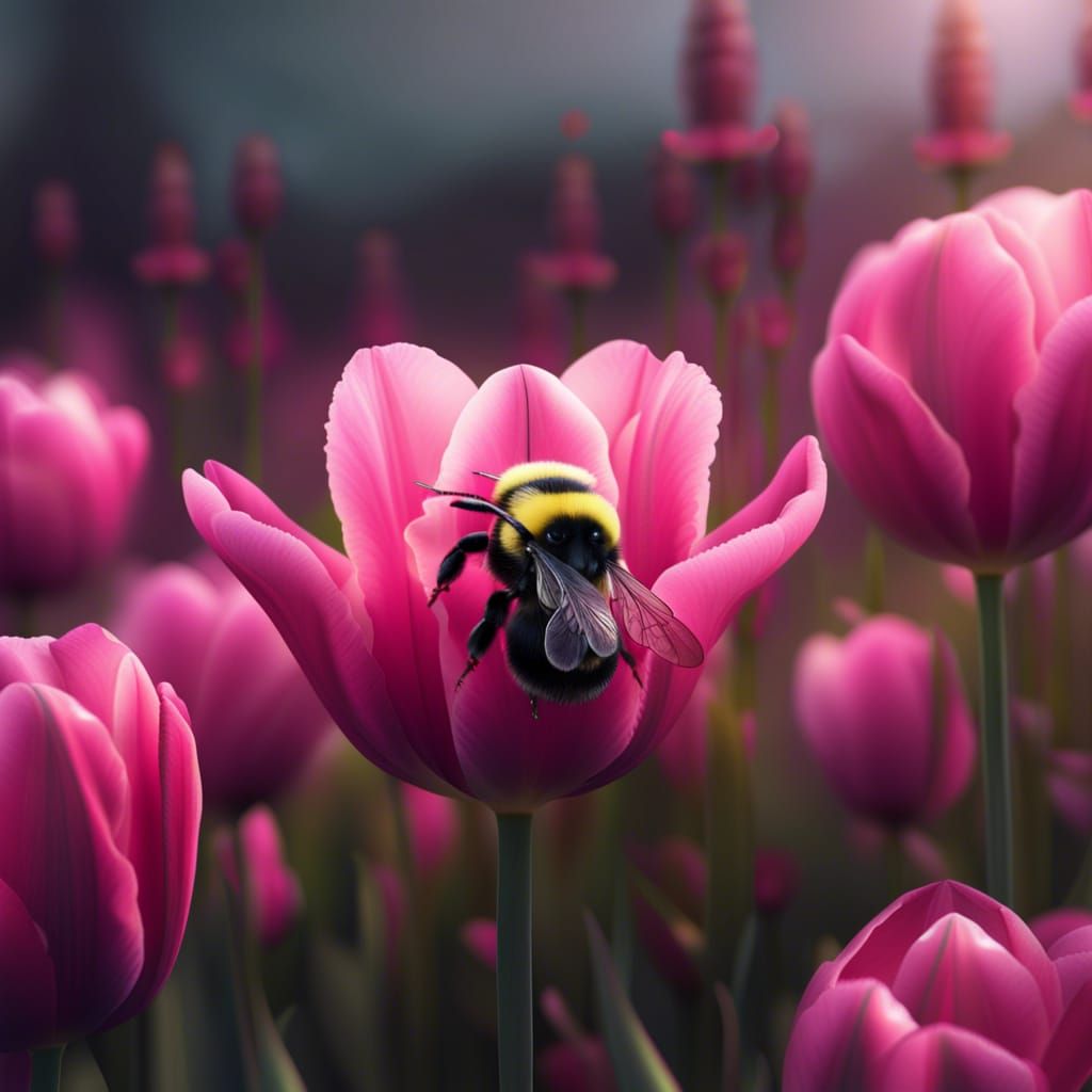 bumble bee on a tulip