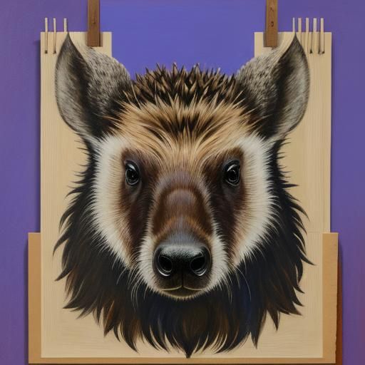 Hedgehog draws a portrait of a moose 
By Zinaida Serebriakov...