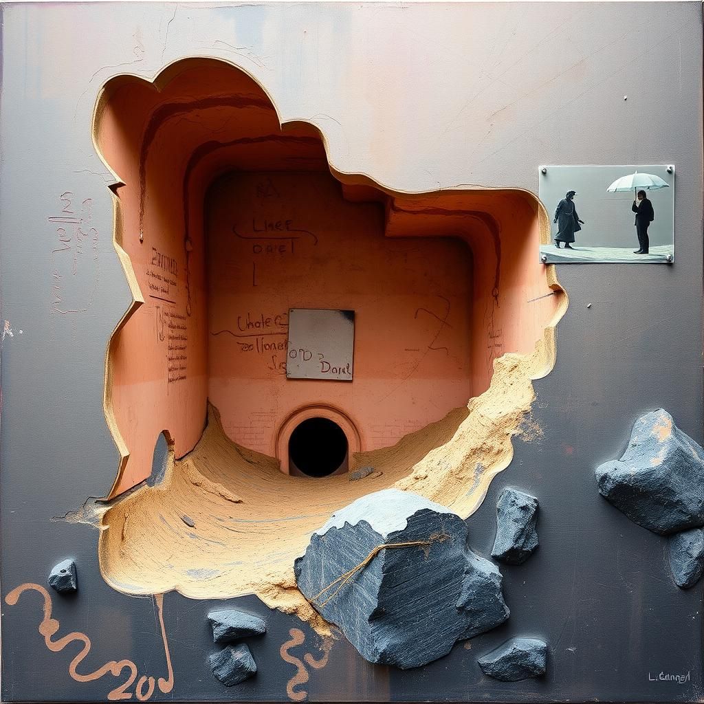 Surrealist Assemblage with Inverted Illusions