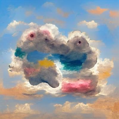 cumulus cloud that looks like a bunny and another bunny and ...