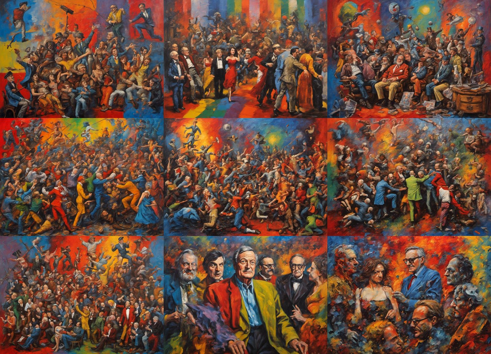 homage to Roger corman film director triadic colors bold colors action