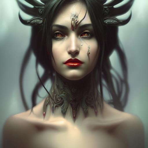 very pretty demon lady - AI Generated Artwork - NightCafe Creator