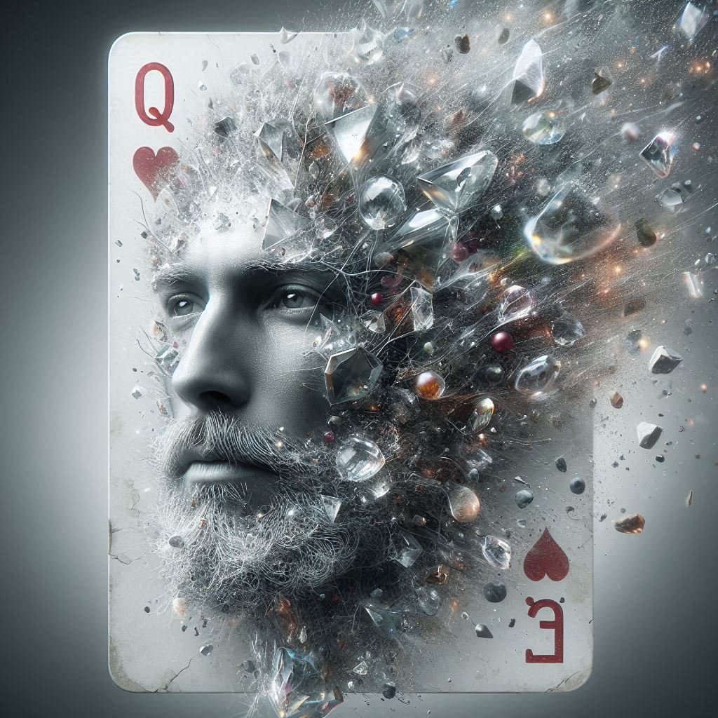 Man of glass and cards