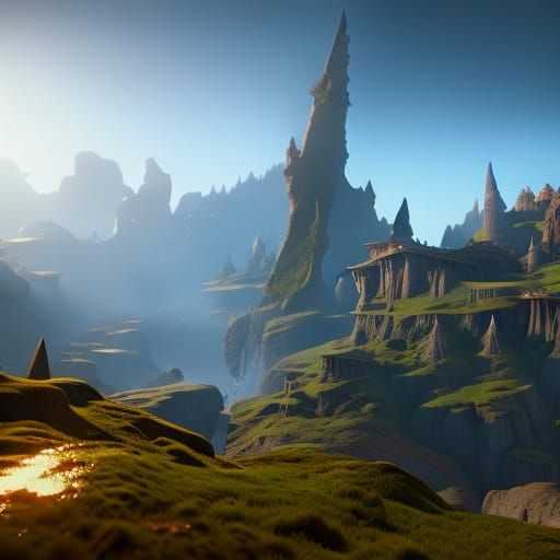 Cinematic fantasy landscape