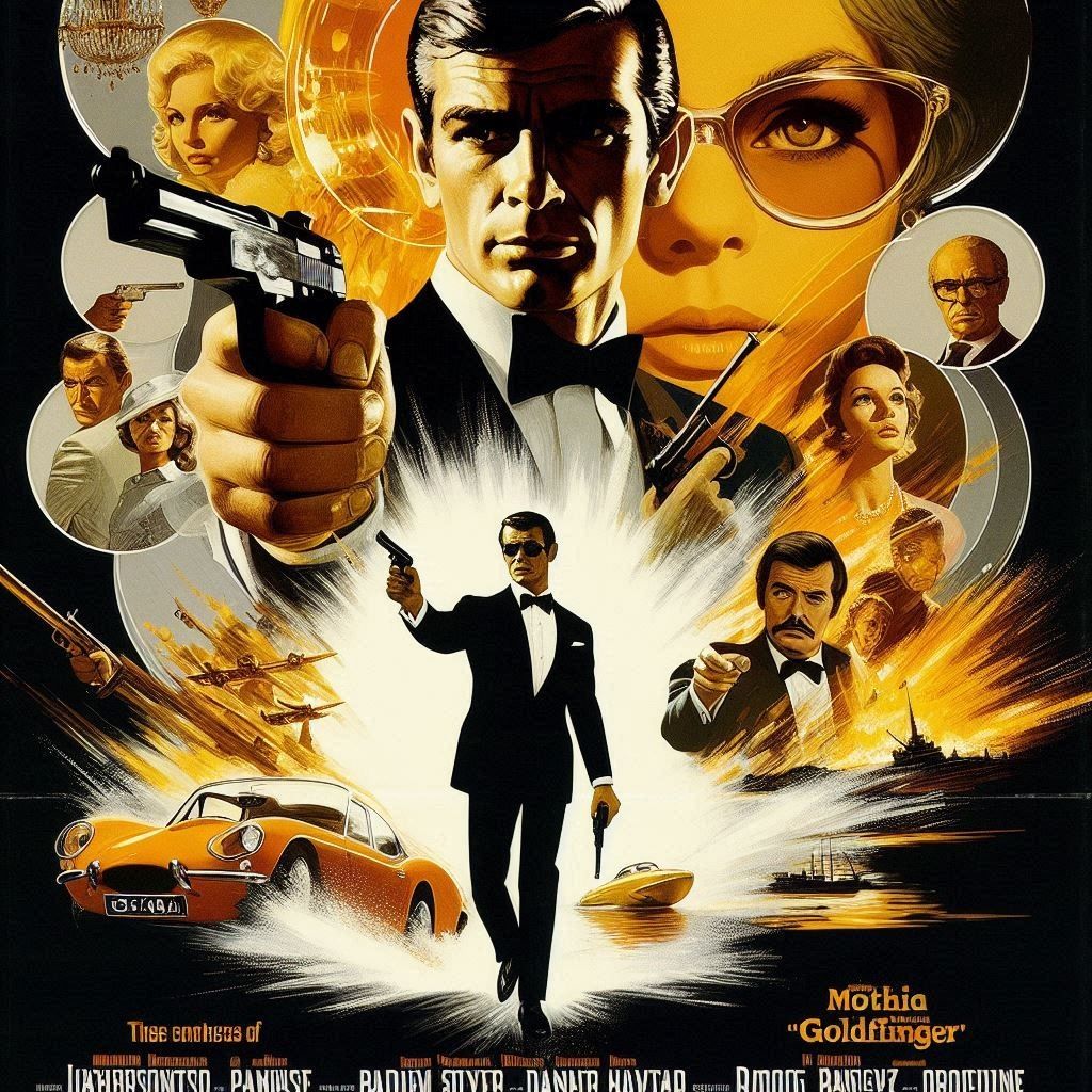 A vintage James Bond movie poster