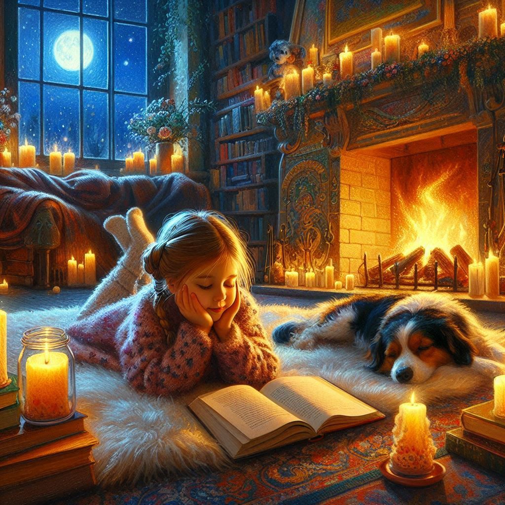 Reading in the evening