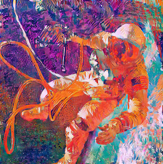 astranaut fällt auf der erde