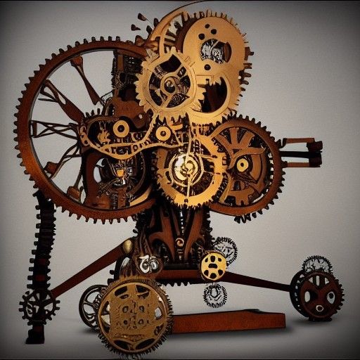 clockwork intricate steampunk giant machine