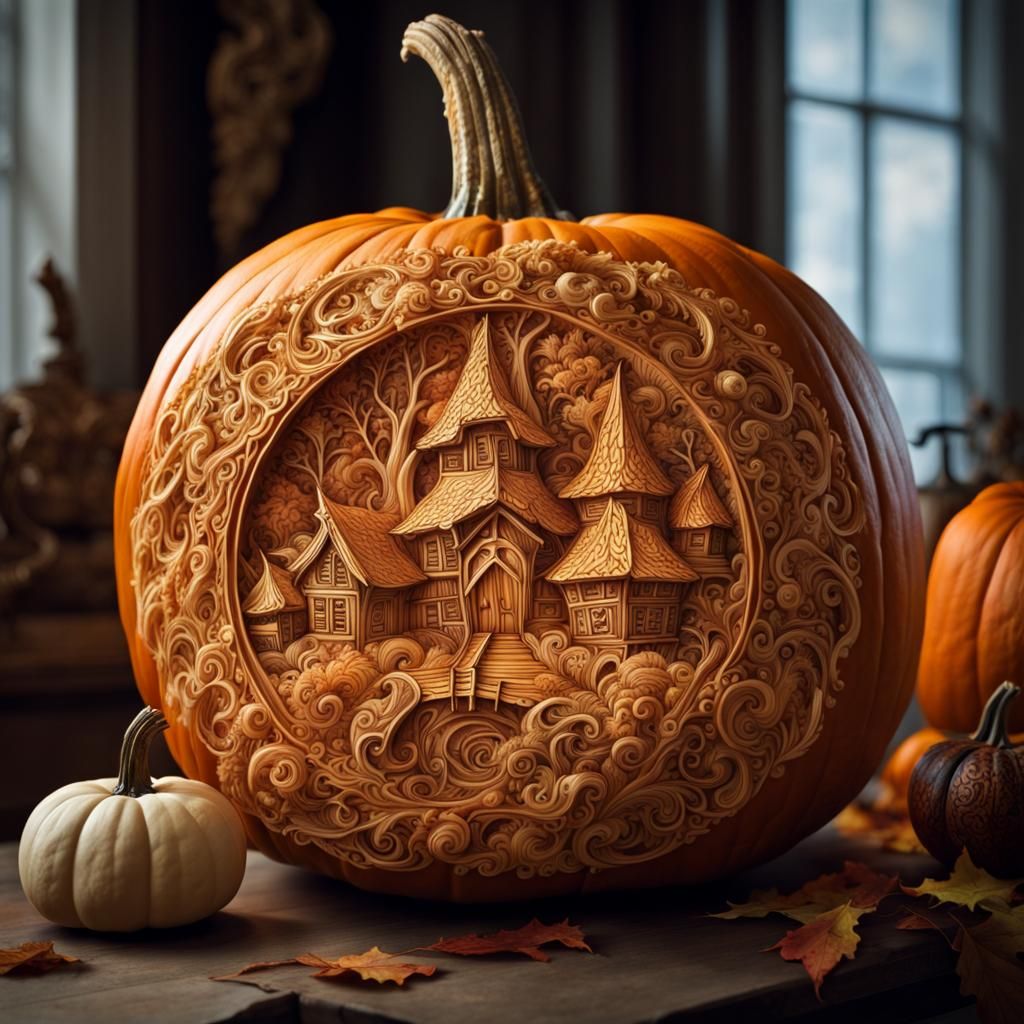 House in the Woods | A Pumpkin Carving  by @bamzooks
