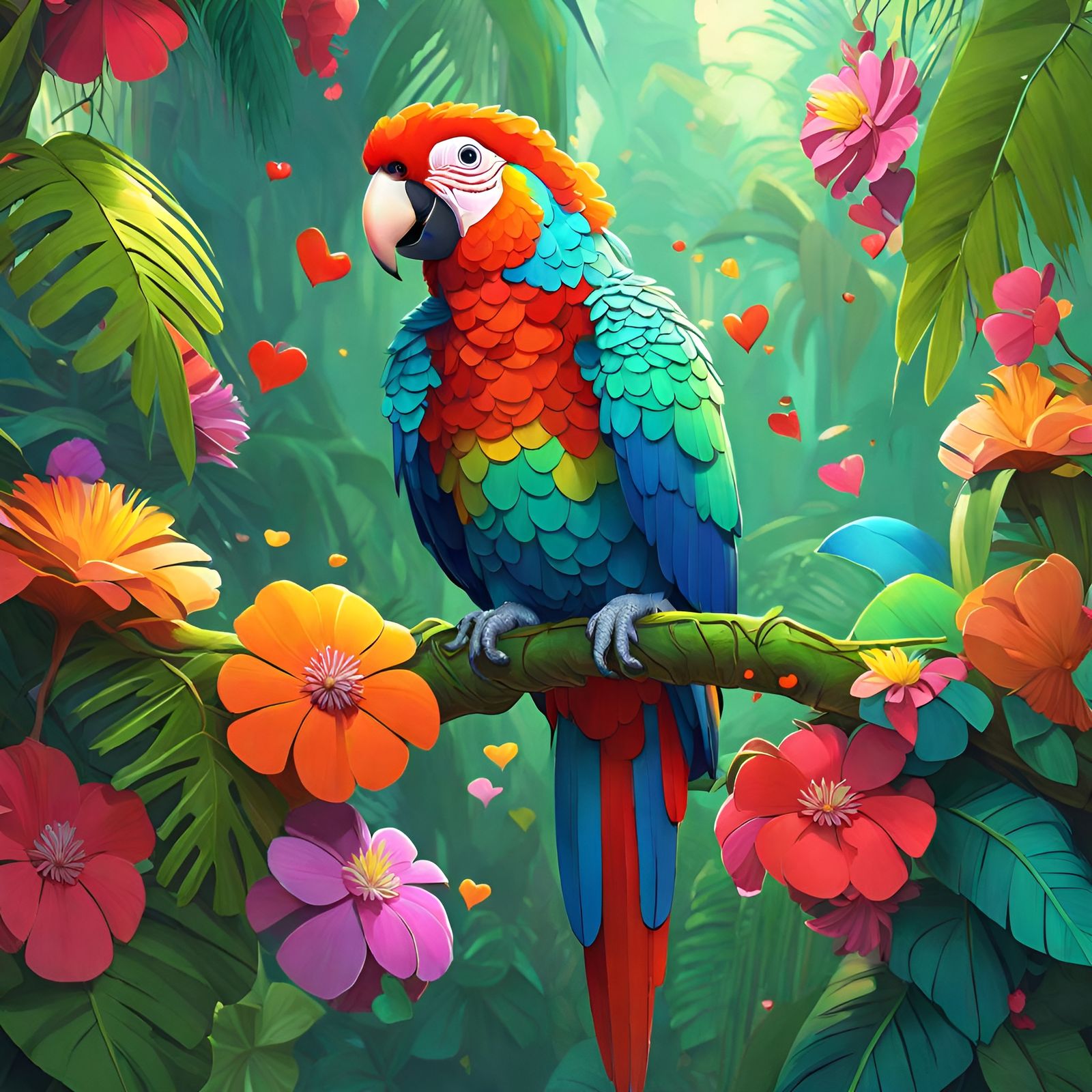Cute Parrot in the Jungle  by @Rosie