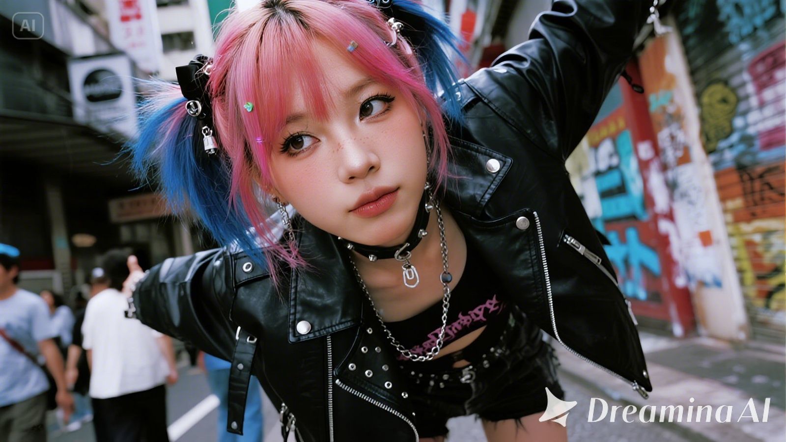 punk gyaru girl in Okinawa, Shibuya and Harajuku style