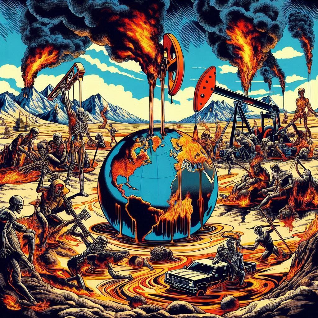 They drown the earth in oil and greed, As if the world exist...