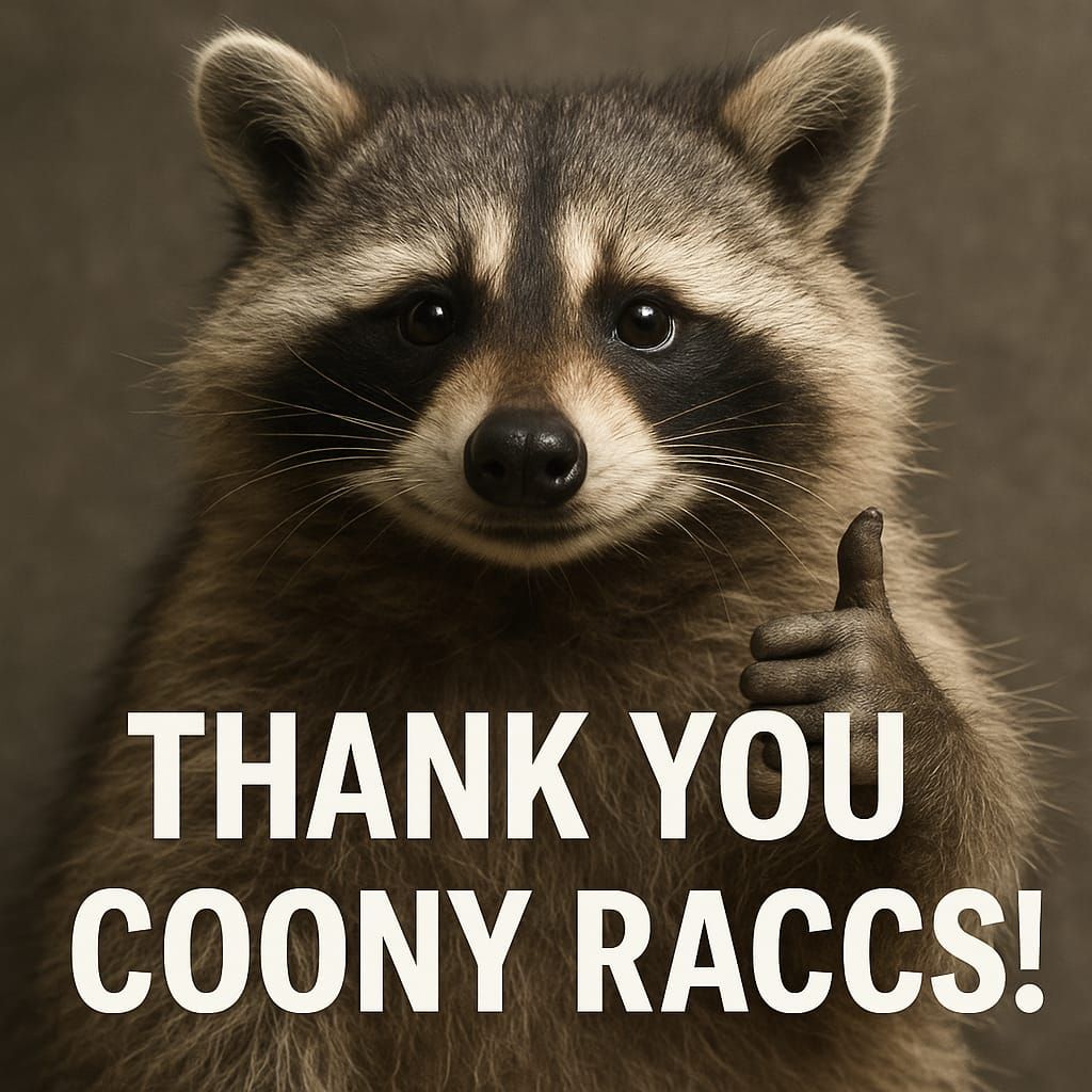 Thank you coony raccs!
