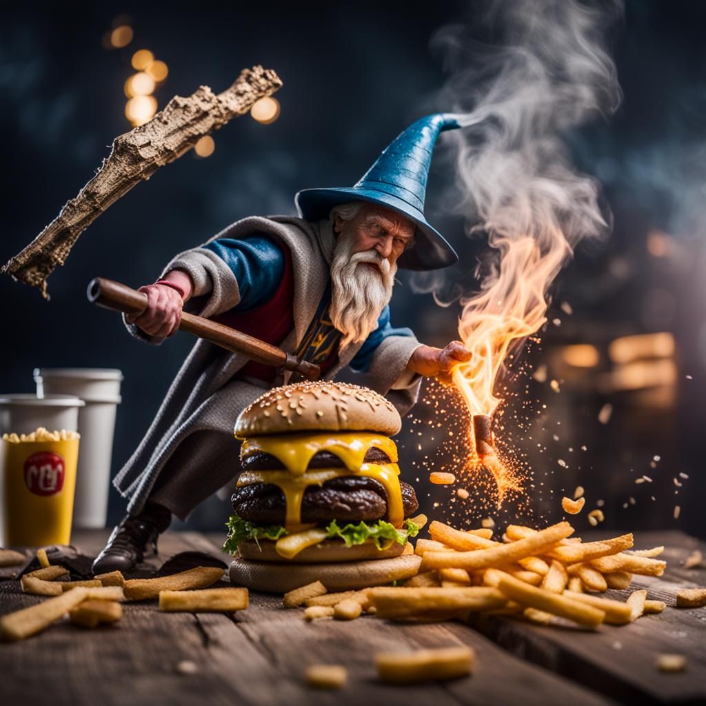 wizards destroying Mcdonalds