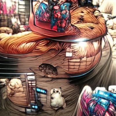 Fluffy Hamster Cowboy in Comic Book Style