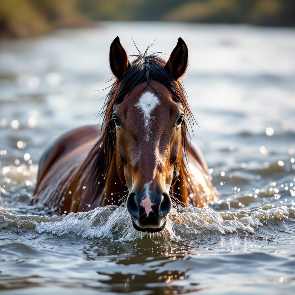 Horse's Mouth Spews Turbulent River in Professional Photo