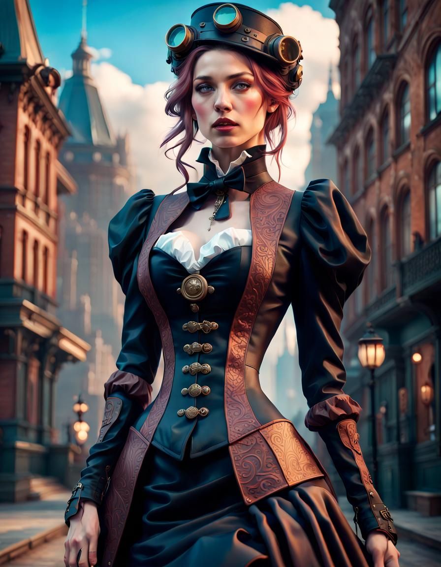 Victorian steampunk fashion in the streets of Brussels. : r
