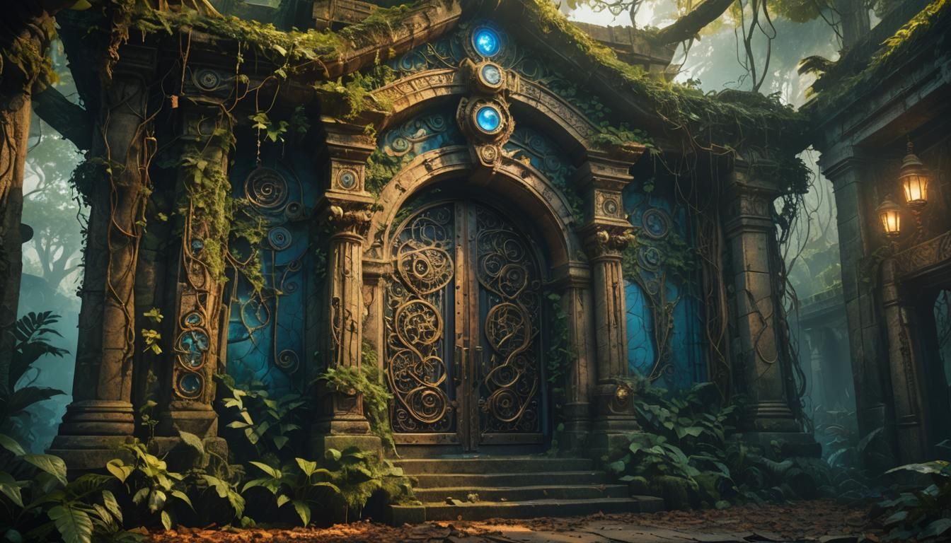 ancient steampunk temple