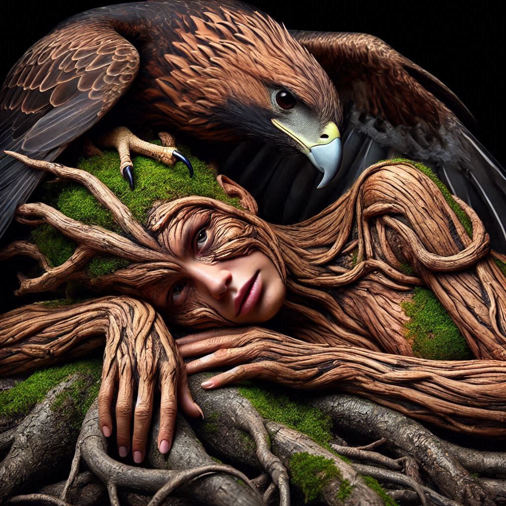 Tree women and birds
