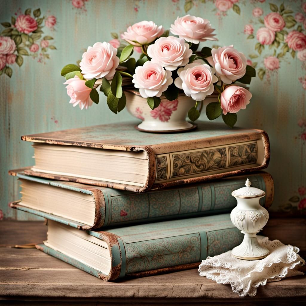 shabby chic vintage nostalgic books
