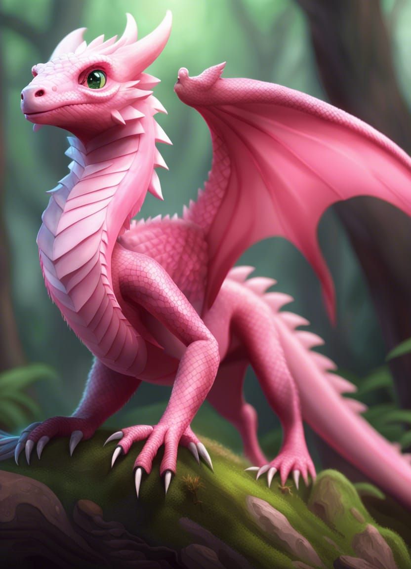 Pink dragon - AI Generated Artwork - NightCafe Creator