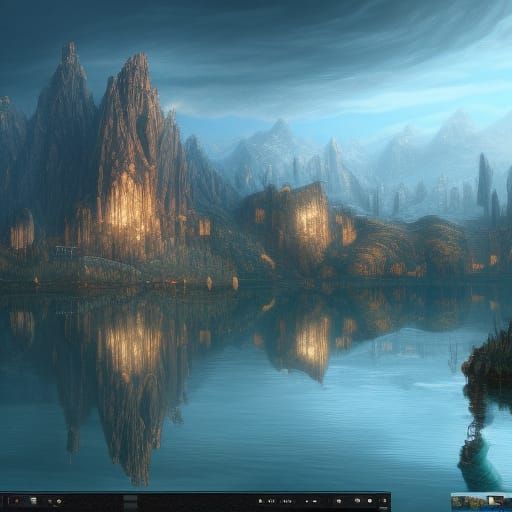 refection of  mistic village