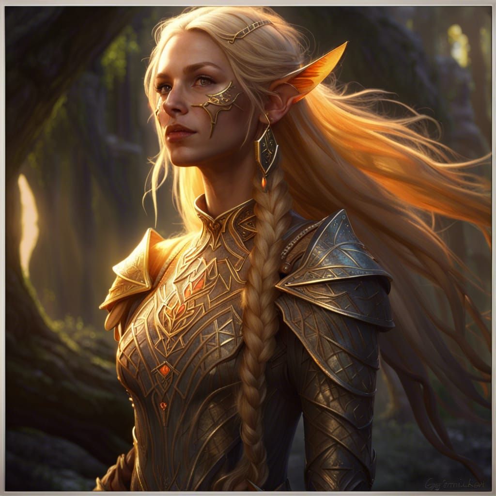 Golden Elf warrior - AI Generated Artwork - NightCafe Creator